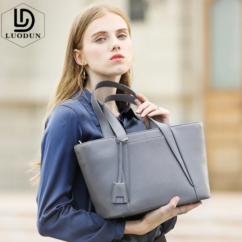 LUODUN новая женская сумка на плечо из натуральной кожи простые женские сумки