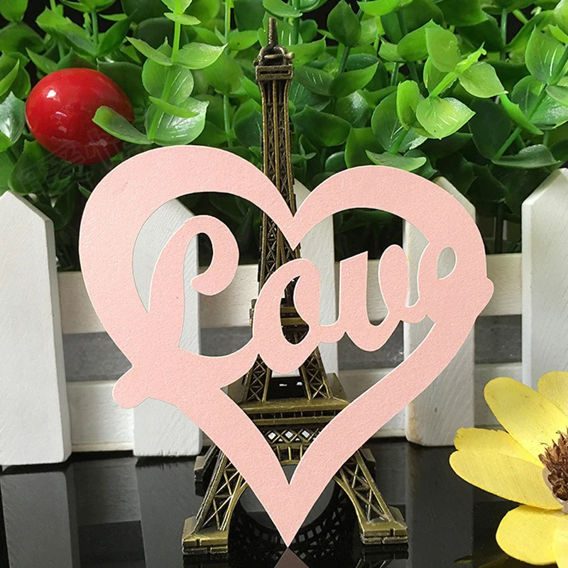 50pcs Laser Cut Love Heart Wine Glass Card Table Name Place Escort Cup Party Baby Shower Birthday Wedding Decoration | Дом и сад