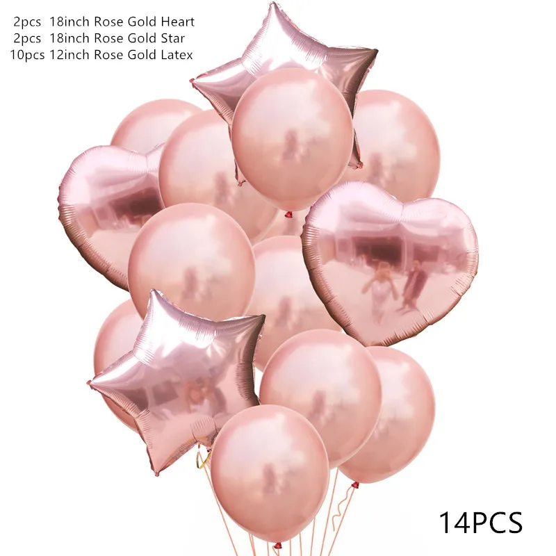 14Pcs Rosegold Свадебные украшения с буквенным фольгой шар Mr Mrs свадебный душ Команда Невесты быть воздушный шар Декор курица вечерние принадлежности для вечеринки-девичника - Цвет: 14Pcs Rosegold