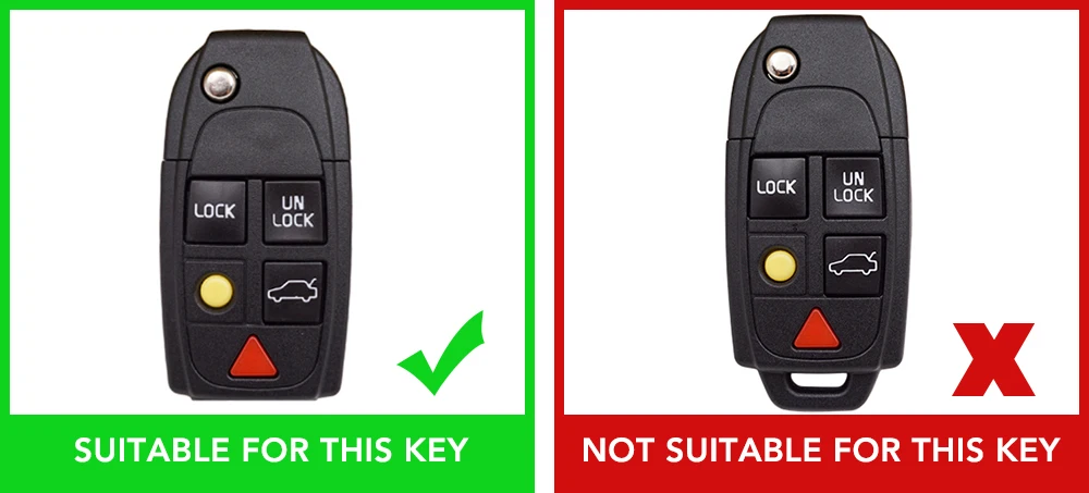 5 Button Leather Flip Car Key Case Keychain Accessory for Volvo C70 S40 S60 S80 XC90 Folding Remote Protector Skin Cover | Автомобили и