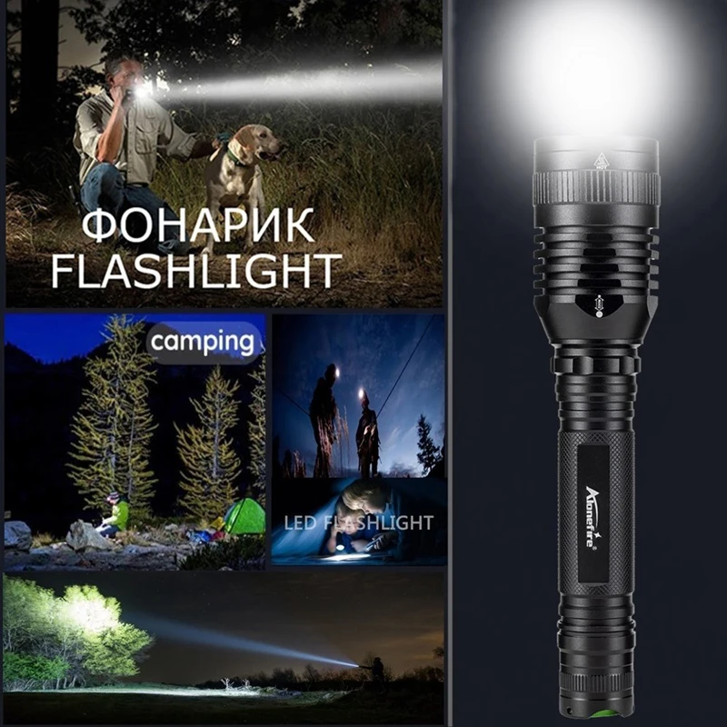 Activefire CREE светодиодный XHP50 мощный светодиодный фонарик Тактический зум фонарь Фонари Водонепроницаемый Масштабируемые вспышка света лампа для кемпинга