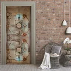 Бесплатная доставка, 3D механические наклейки на стену входной двери, для спальни, домашний декор, плакат, ПВХ водостойкая дверная наклейка, 77x200 см