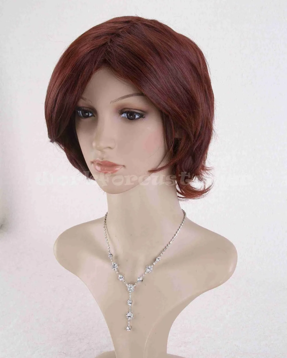 КРАСНОЕ вино Парик Женщин Короткие Пушистые Волосы Косплей Партии Полный