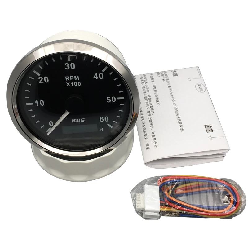 KUS 85 мм Тахометр RPM Датчик Оборотов с часовым измерителем 0 6000 об/мин 12 В/24 В