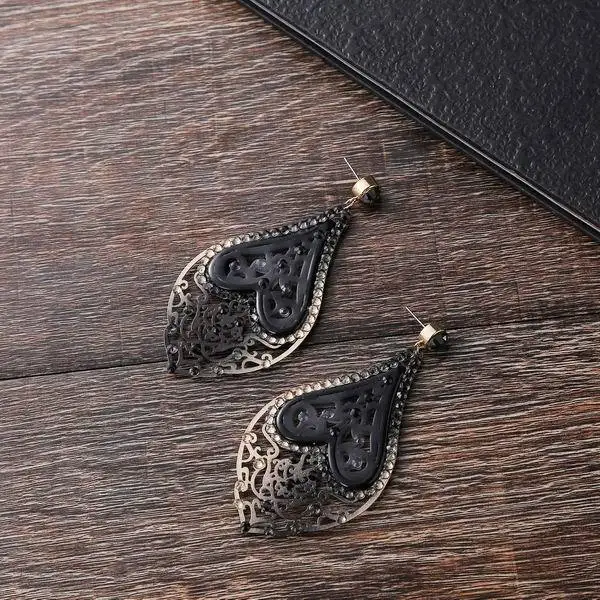 Винтажные черные большие серьги из акрила бижутерия|earrings big|earrings big dropvintage drop earrings