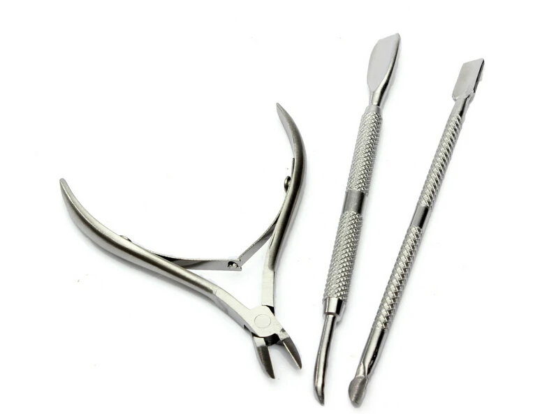 

3Pcs/Set (2 SETS) Stainless Steel Nail Cuticle Nipper Spoon Cuticle Pusher Nail Clipper Trimmer New Arrival FREE SHIPPING