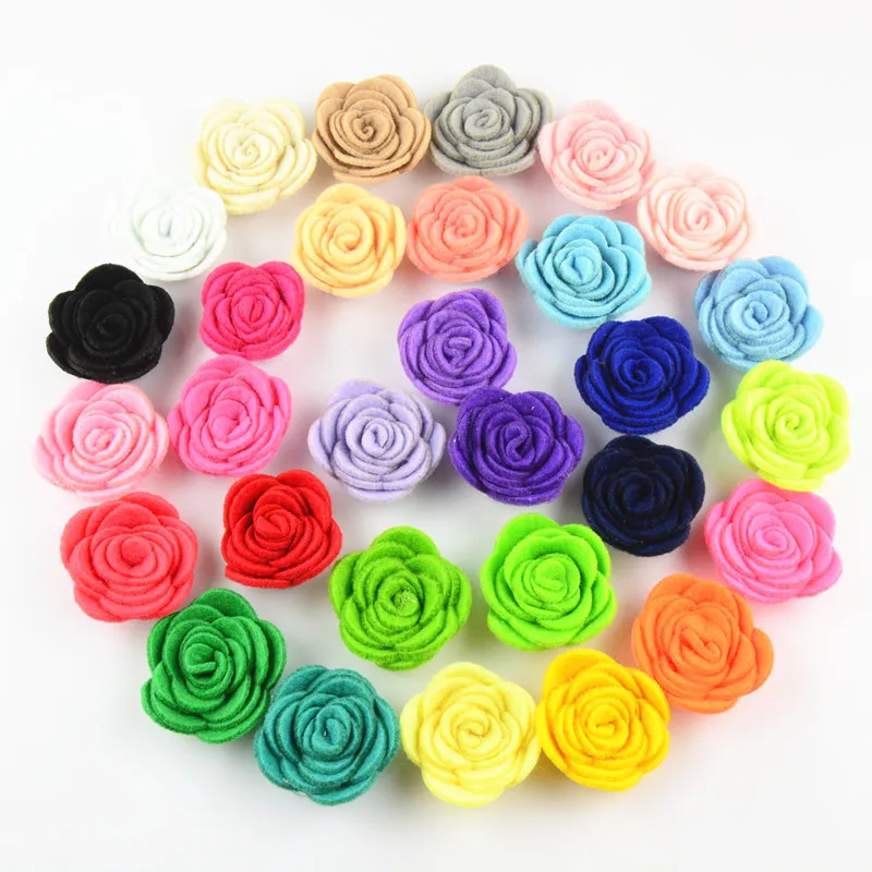 Экспресс бесплатно 2000/лот 4 см мини войлочный цветок розы для Девочки повязка на