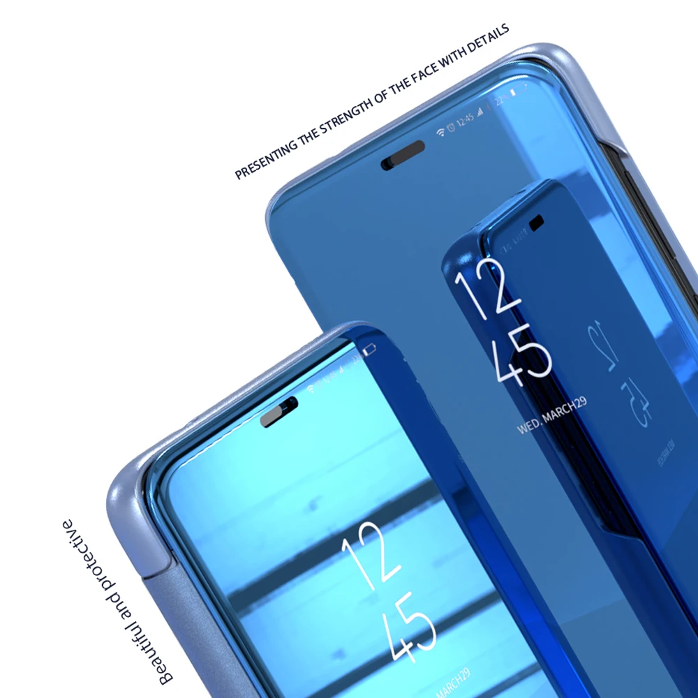 Для LG V40 V30 G8 прозрачный зеркальный флип-чехол с подставкой Чехол для телефона с держателем