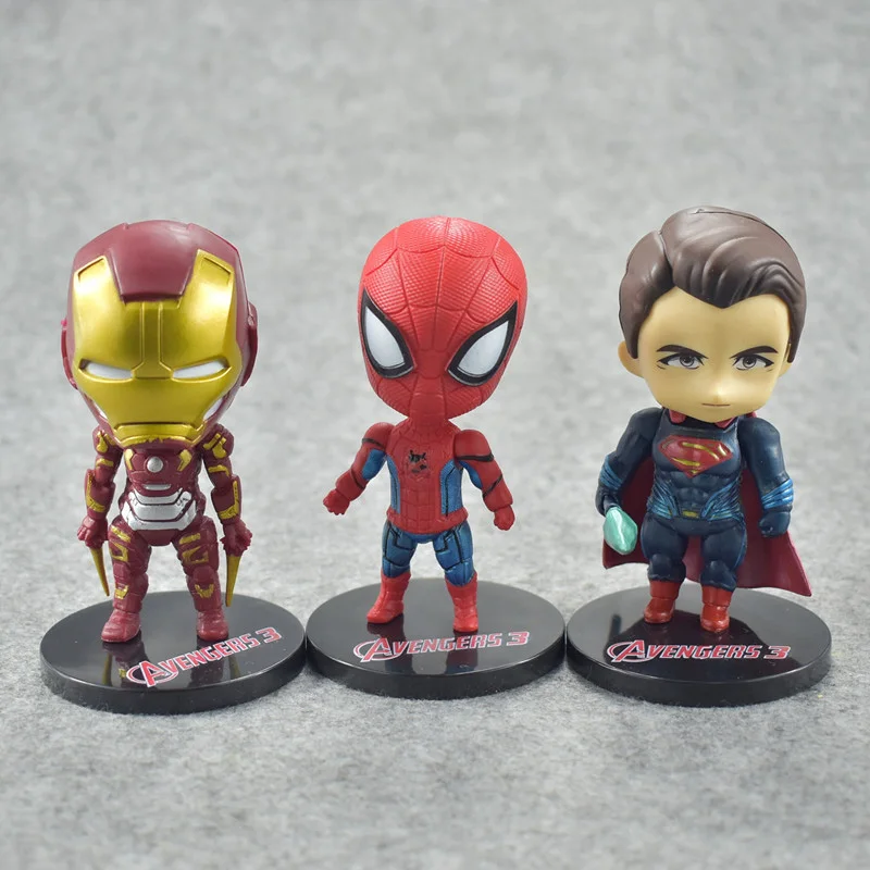 Дисней 6 шт./компл. 10 см Marvel Мстители 3 Бесконечность война Тор Бэтмен Супермен
