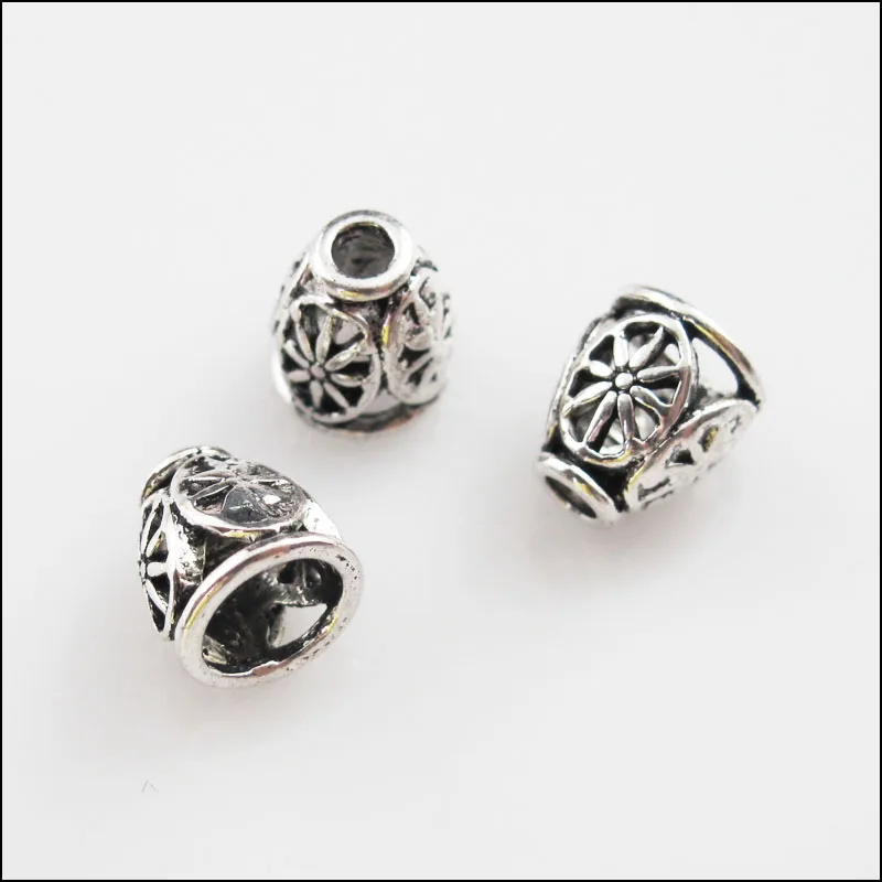 40Pcs Tibetan Silver Color Flower Cone End Bead Caps Craft DIY 8x9mm | Украшения и аксессуары