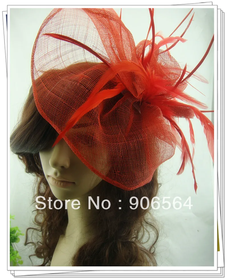 

Vintage Navy Blue Sinamay Fascinator Hair Accessories Cocktail Hat Party Hats Nice Millinery 21 Colors Available 6Pcs/Lot MSF252