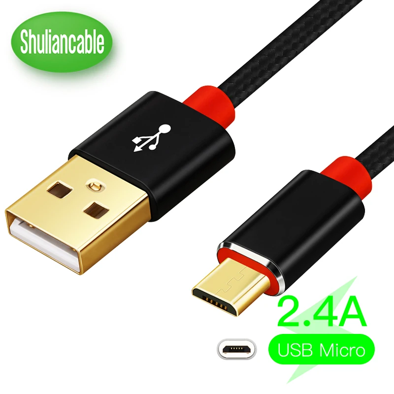 Micro USB кабель Shuliancable 2 4 А Нейлоновый для быстрой зарядки и передачи данных|Кабели