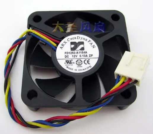 Фото ARX FD1250-A1184A DC12V 0.13A 50*50*10 мм 5 см четырехпроводной охлаждающий вентилятор |