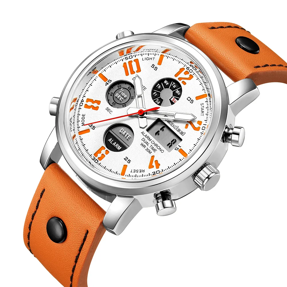 Мужские кварцевые часы Saat Relojes люксовый бренд в стиле ретро цифровые