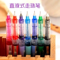 straight liquid type ball pen color gel ink pen stationery for student 10pcs free shipping