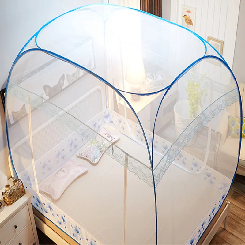 Двухдверный квадратный Топ Yurt москитная сетка навес Фиолетовый Синий Москитная