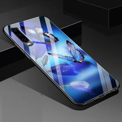 Die Lian Hua Huawei p30 чехол твёрдый глянцевый P30 pro закаленное стекло задней крышки обернутый с уровнем твердости 9 h анти-взорваться противоударное для p30 pro Чехол - Цвет: Die Lian Hua
