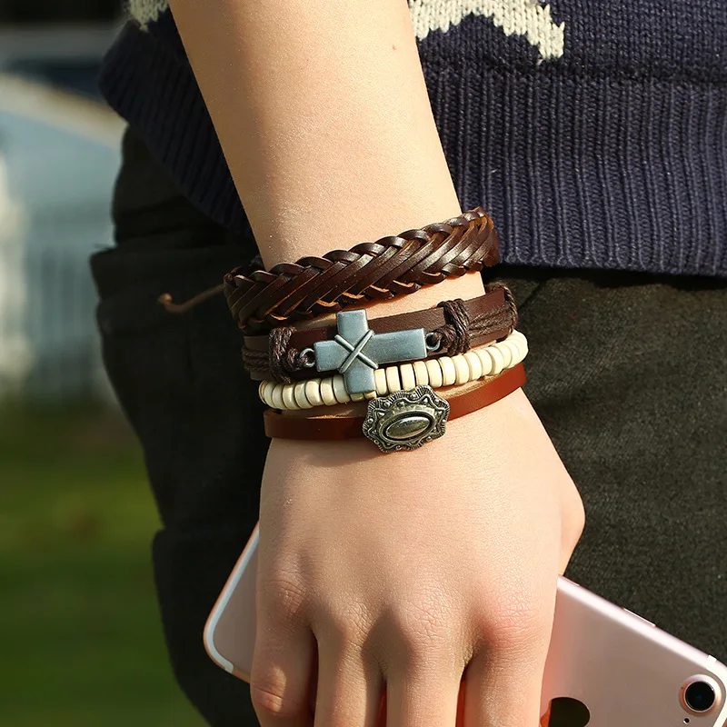 Новинка модные плетеные винтажные браслеты ручной работы в стиле бохо панк хиппи
