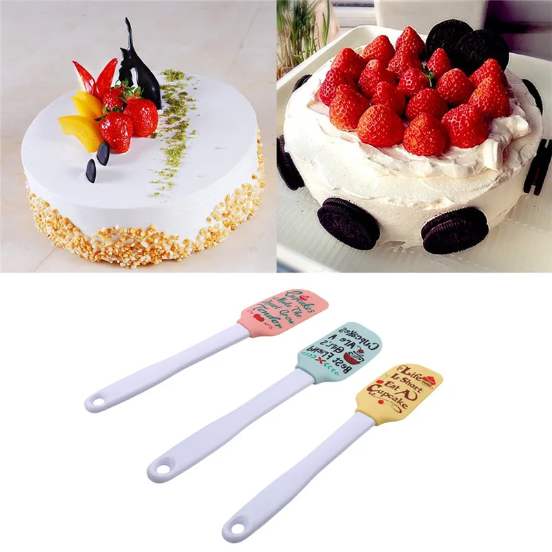 1 шт. шпатель для крема из пищевого силикона термостойкий с милыми буквами