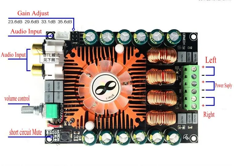 TDA7498E стерео Hi-Fi высокое усилитель звука доска 2,0 двухканальный 2x160 W подойдет как для повседневной носки, так BTL220W