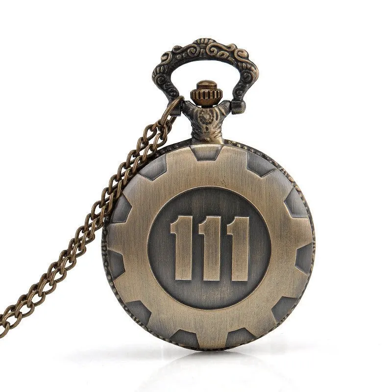 Бронзовые карманные часы Fallout 4 хранилище 111 электронное ожерелье из игры цепочка Кулон
