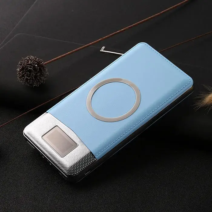 Беспроводное быстрое зарядное устройство power Bank 20000 мАч портативный светодиодный