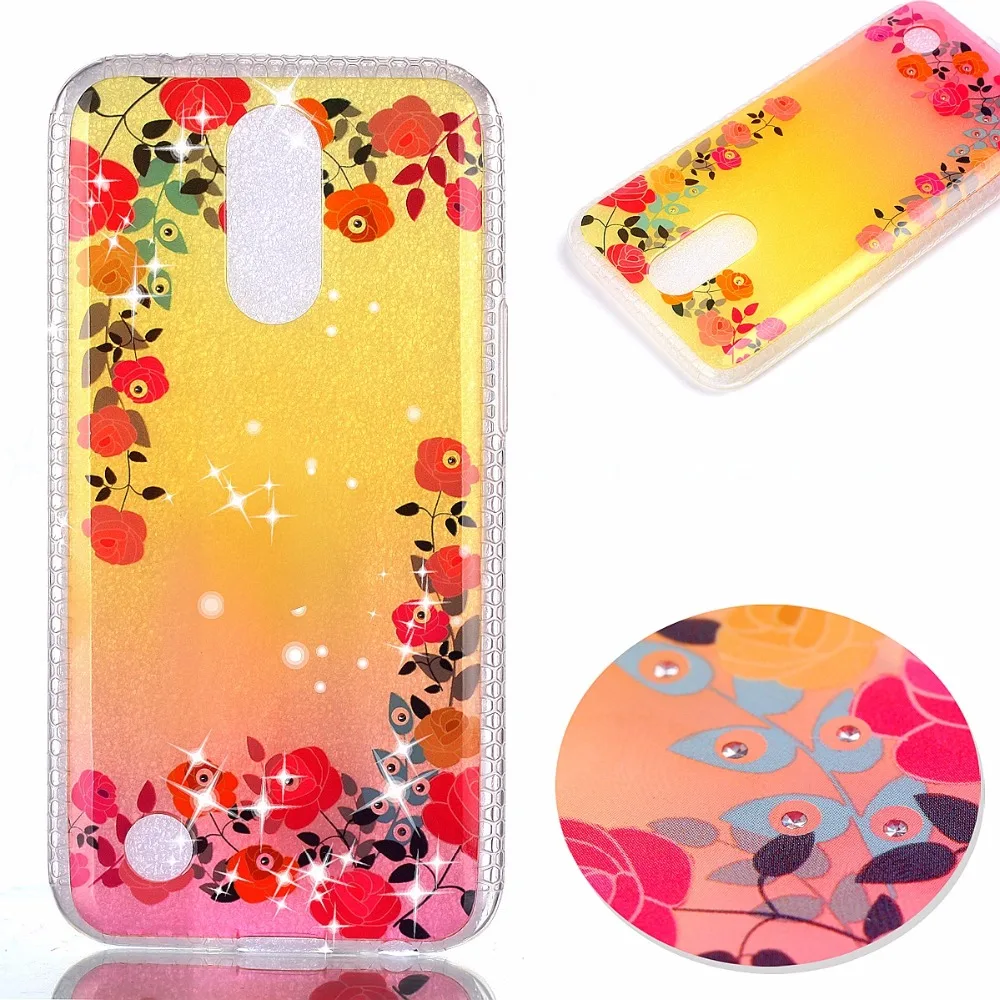 Qushar Rhinestone чехол для LG K10 2017 мобильный телефон Чехол Мягкий Slicone задняя крышка