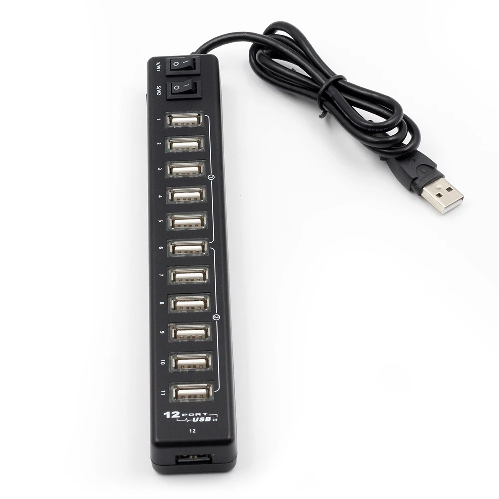 Концентратор USB 2 0 с 12 портами высококачественный Разветвитель переключатель