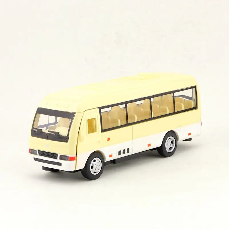 Белый Литье под давлением модель игрушки/TOYOTA Coaster автобус автомобиль/тяга/звук и свет/Набор для обучения/подарок для детей - Цвет: Белый