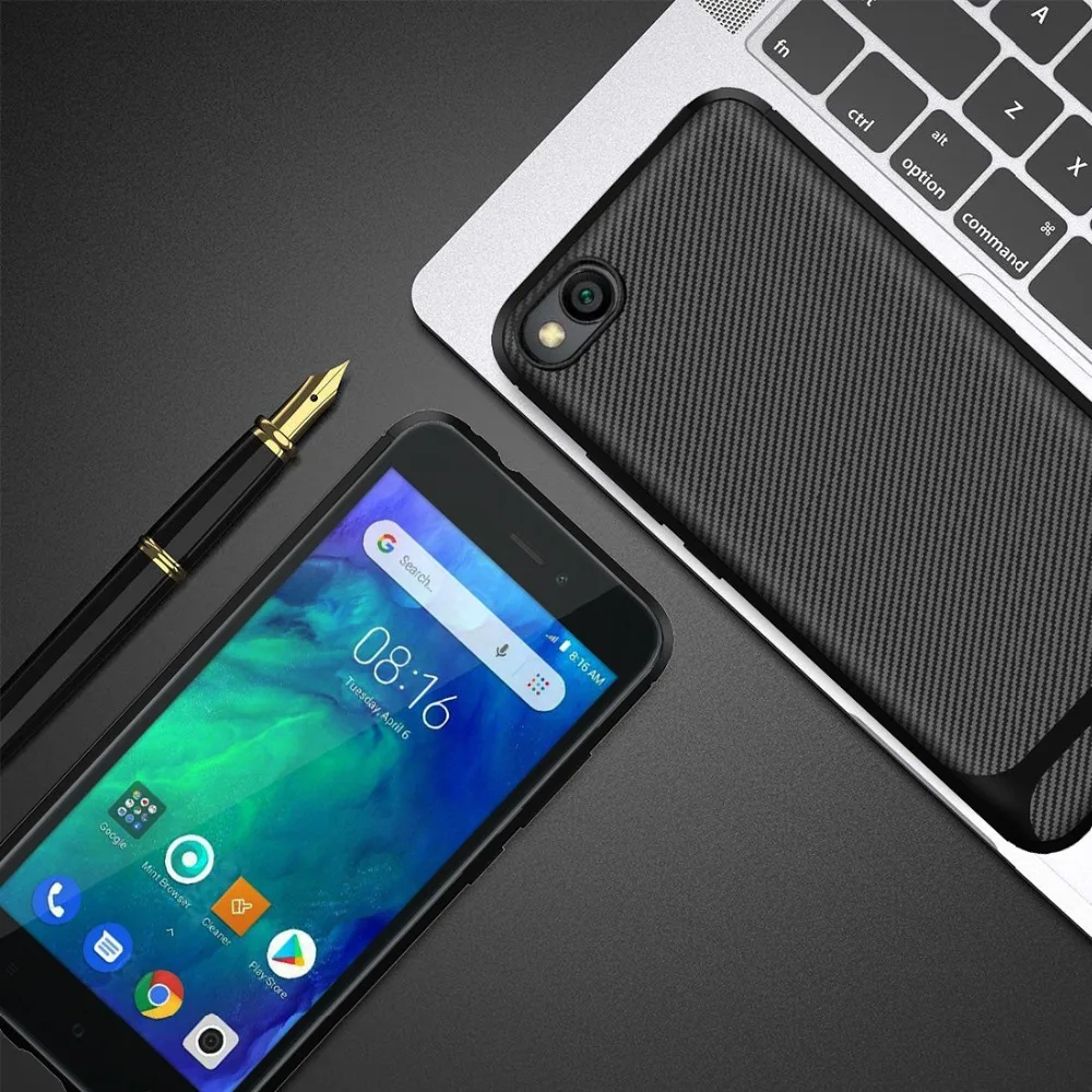 MAKAVO для Xiaomi Redmi Go чехол из углеродного волокна Мягкий силиконовый гибкий чехлы
