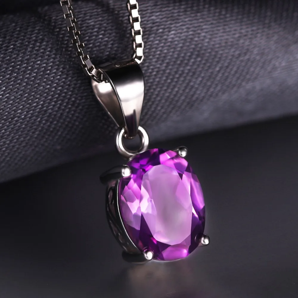 Jewelrypalace Овальный 4.2ct природных драгоценных камней аметист Серьги кулон Цепочки и