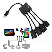 4 in 1 multi function male to female micro usb hub otg host cable adapter for android smartphone phone tablet samsung galaxy