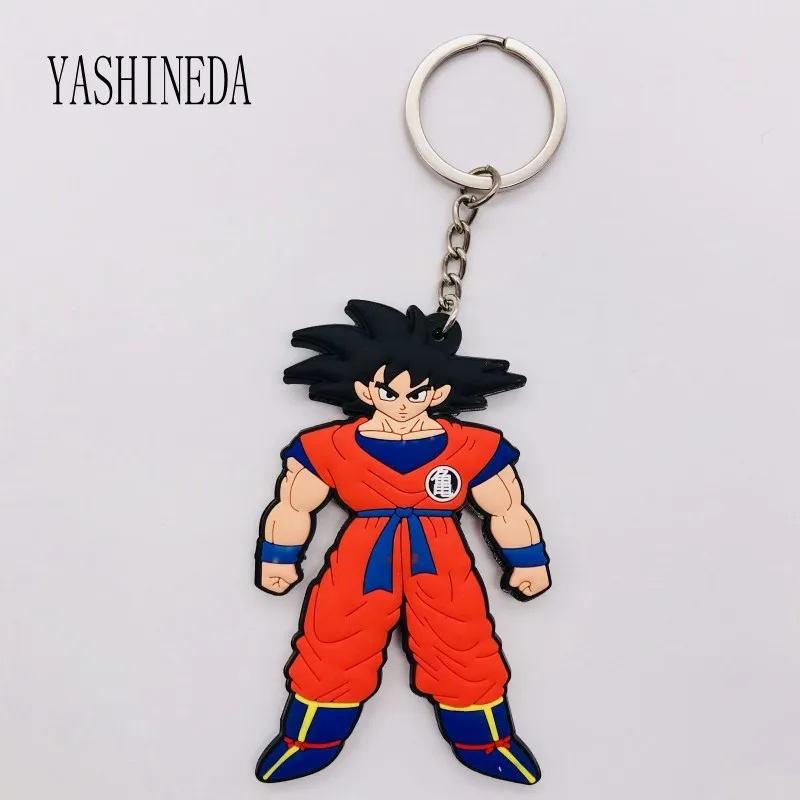 1001-B1 10 шт. мягкий силиконовый брелок с надписью Dragon Ball ПВХ Goku Vegeta аниме Рисунок 3D двухсторонний брелок для ключей детский брелок подарок - Цвет: 1001-B1