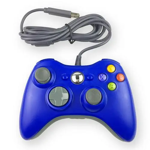 Синий XBOX360 USB проводной джойстик ДЖОЙСТИК Джойстик Проводная ручка игровой контроллер игровой пульт держатель microsoft PC для Windows7/8/10 - Цвет: Синий
