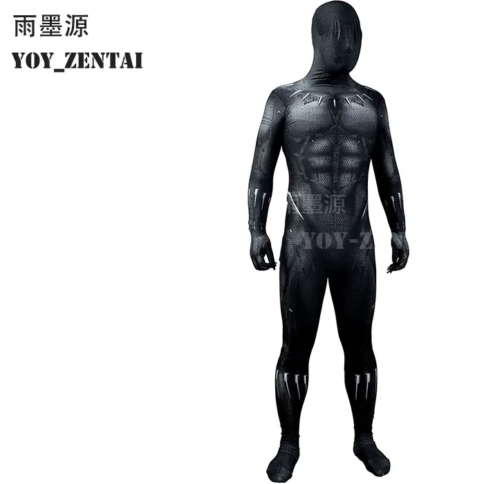 only suit YOY-ZENTAI-4, высокое качество,, Черная пантера, костюм с деталями, Черная пантера, косплей костюм с ожерельем, лапа - Цвет: only suit