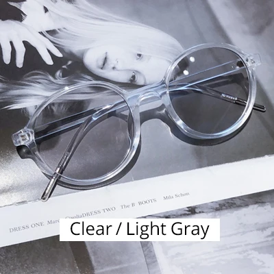 Clear - Light Gray Ralferty, круглые солнцезащитные очки для женщин и мужчин, Ретро стиль, солнцезащитные очки для женщин, UV400 покрытие, очки, gafas de sol mujer M8908 - Цвет линз: Clear - Light Gray