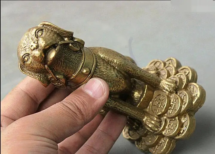 5 &quotЛаки Китайский Медь Латунь Богатство YuanBao Монета Знак Собака Искусство