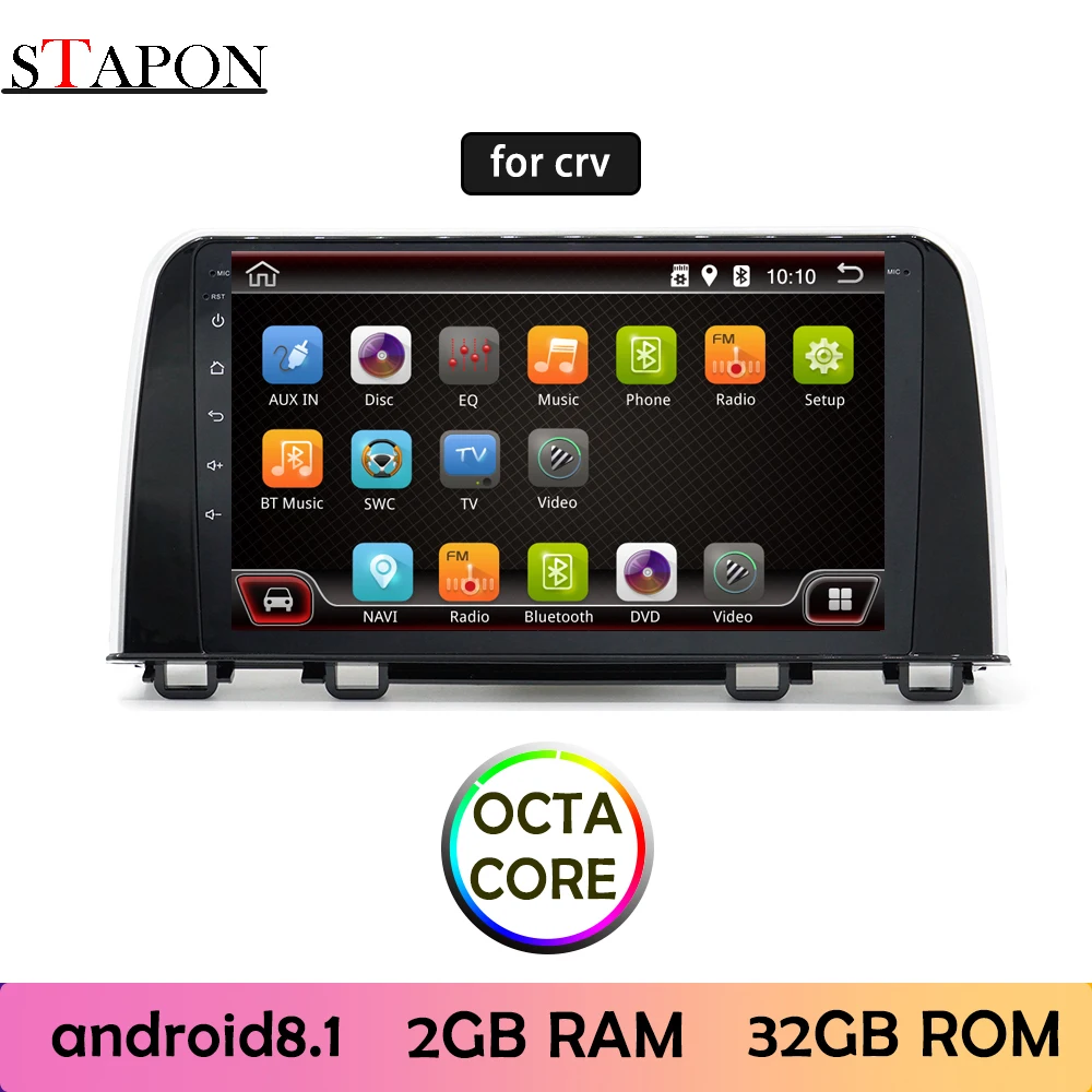 STAPON 9 дюймов для honda CRV 2017-18 Android8.1 2G RAM OCTA CORE автомобильный DVD MP5 мультимедийный плеер