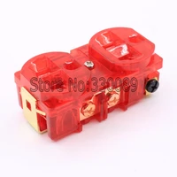 3pieces us ac power receptacle wall red copper plated socket hifi supply distributor