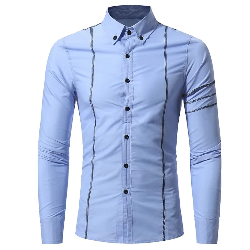 2019 Spring New Arrival Men Shirt Fashion Designer Long Sleeve Slim Fit High Quality Casual Cotton | Мужская одежда