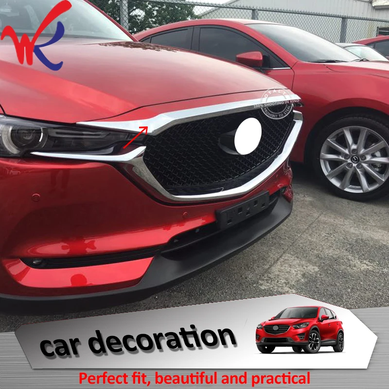 

Loyalty for Mazda CX5 CX-5 2017 2018 Front Grille Hood Engine Cover Trim ABS Chrome Car Accessories