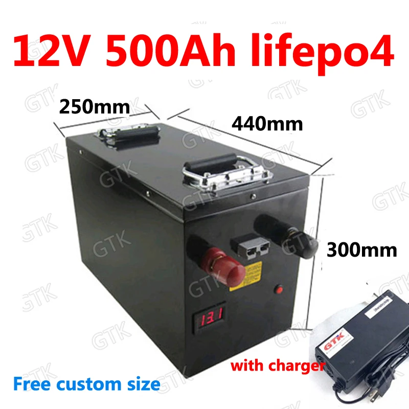 GTK 12 8 V 12V 500AH Lifepo4 аккумулятор глубокого цикла для 3000W AGV гольф тележка EV солнечная