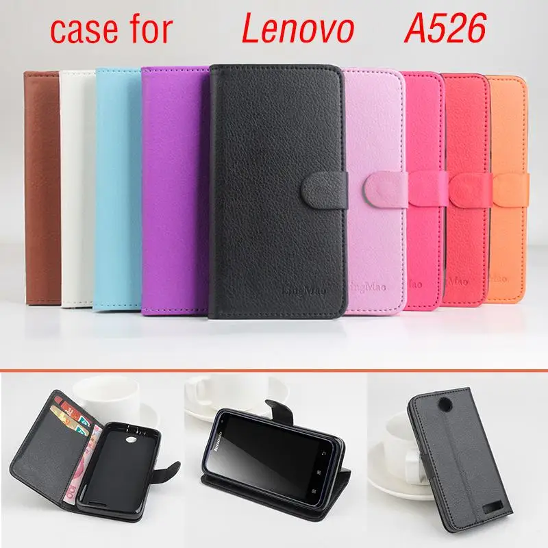 Кожаный чехол с зернистой текстурой личи для lenovo A526 Роскошный телефона s