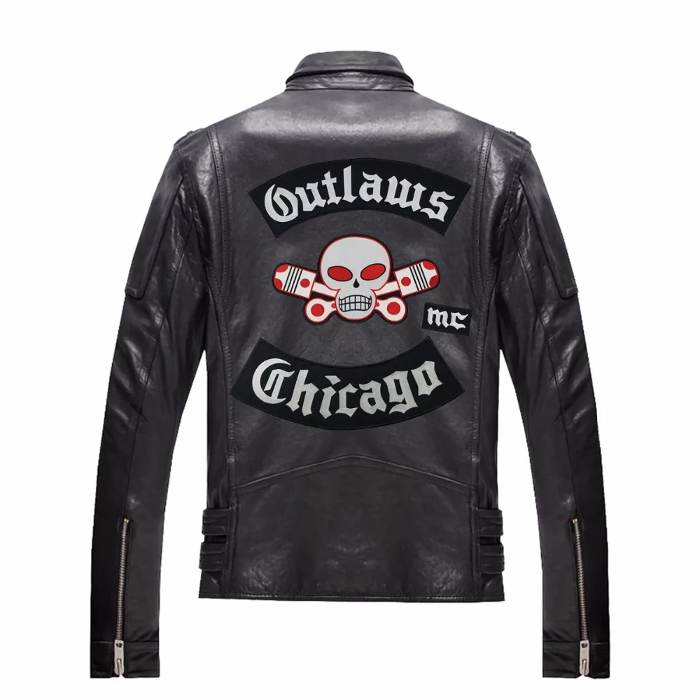 Outlaw Chicago forgies байкер патч вышитый Утюг на всадник полный набор большой патч для одежды