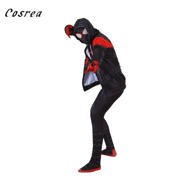 Into the Miles Morales/костюм супергероя толстовка с капюшоном куртка пальто для вечеринки