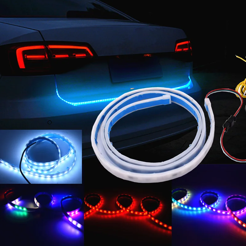 RGB цветная светодиодная лента для багажника Автомобильный багажник динамические