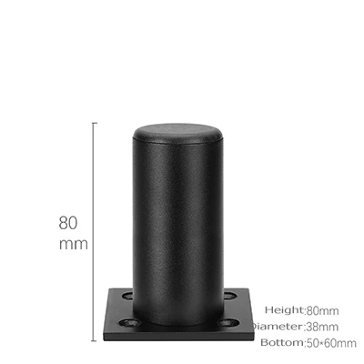4 шт. H6-30cm регулируемые Сменные ножки для мебели, опорные ножки из алюминиевого сплава для шкафа, дивана, телевизора, шкафа, ножки серебристого/черного цвета - Цвет: Black 8cm