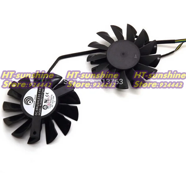 Бесплатная доставка 1 пара Power Logic PLD08010S12HH 12V 0.35A 5 мм видеокарта VGA вентилятор