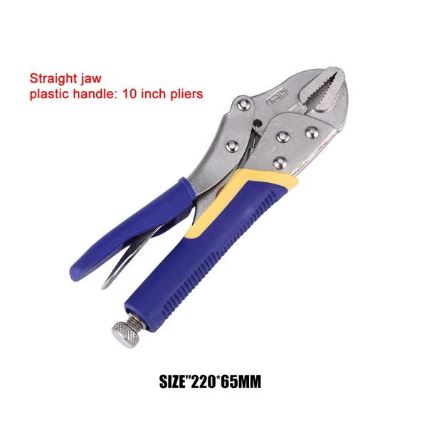 Straight Jaw 10in Инструмент для сварки из углеродистой стали регулируемые плоскогубцы C фиксирующий Зажим Щипцы для тиски крота ковка для семейного аварийного обслуживания мультитул щипцы плоскогубцы - Цвет: Straight Jaw 10in