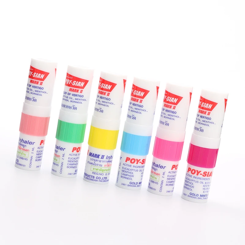 1 Pc Thailand Nasal Inhaler Poy Sian Mark 2 Ii Nasal Smell Dizziness Inhaler Bracing Breezy Asthma Refreshing Aroma Oil Stick